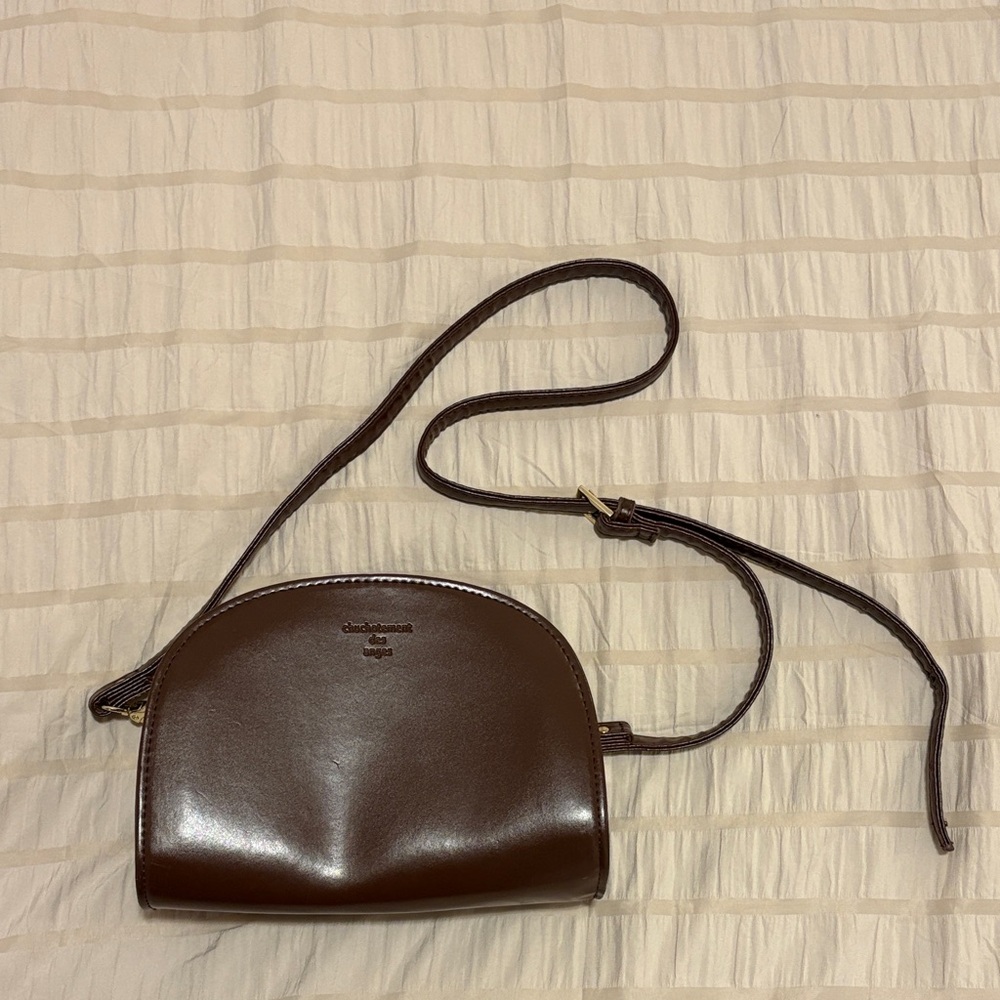 Dark Red Leather Crossbody Bag